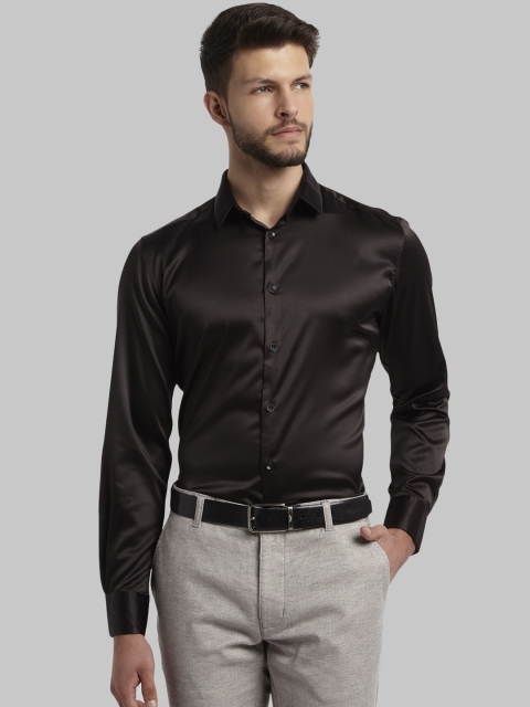

Parx Men Brown Slim Fit Solid Party Shirt