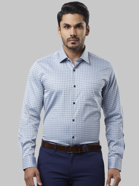 

Raymond Men Blue Regular Fit Printed Formal Shirt