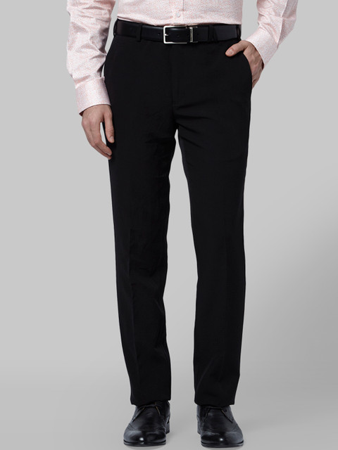 

Park Avenue Men Black Slim Fit Solid Formal Trousers