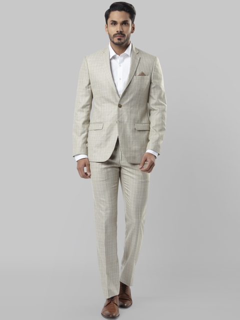 

Raymond Men Brown Cheked Formal Single-Breasted Suit