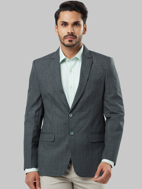

Raymond Men Green Self-Design Single-Breasted Blazer