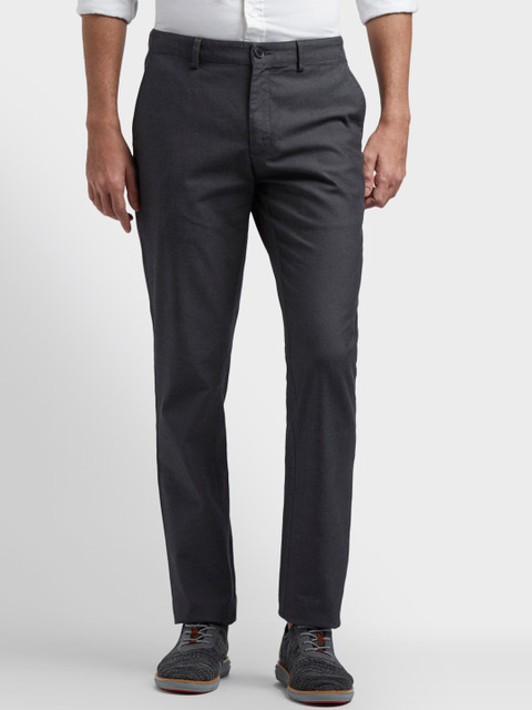 

ColorPlus Men Black Regular Fit Solid Regular Trousers