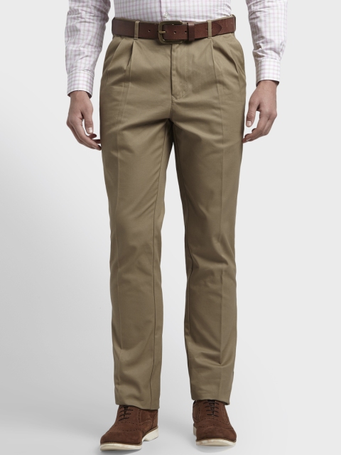 

ColorPlus Men Brown Regular Fit Self Design Regular Trousers