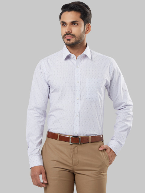 

Raymond Men White Slim Fit Printed Formal Shirt