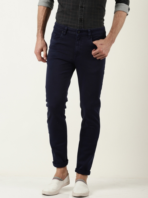 

Blue Saint Men Navy Blue Skinny Fit Mid-Rise Clean Look Stretchable Jeans