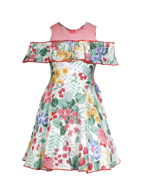 

naughty ninos Girls Multicoloured Printed A-Line Dress, Multi