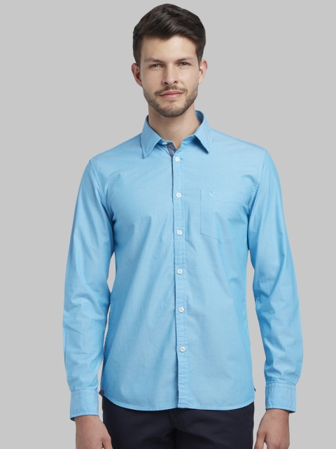 

Parx Men Blue Slim Fit Solid Casual Shirt