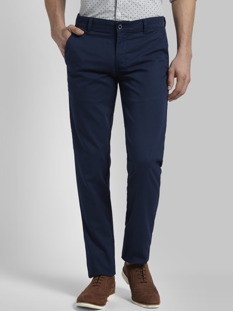 

Parx Men Blue Slim Fit Self Design Regular Trousers