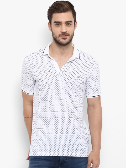 

Mufti Men White Printed Polo Collar T-shirt