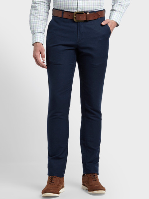 

ColorPlus Men Blue Slim Fit Solid Regular Trousers