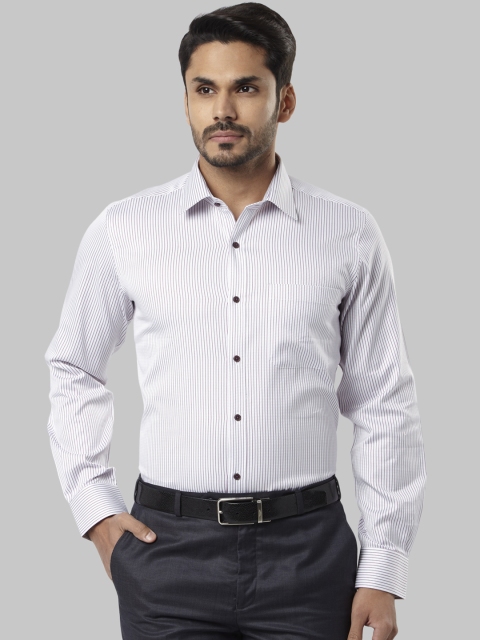 

Raymond Men White Regular Fit Striped Formal Shirt
