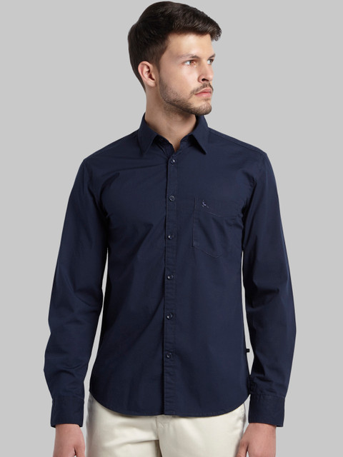 

Parx Men Navy Blue Slim Fit Solid Casual Shirt