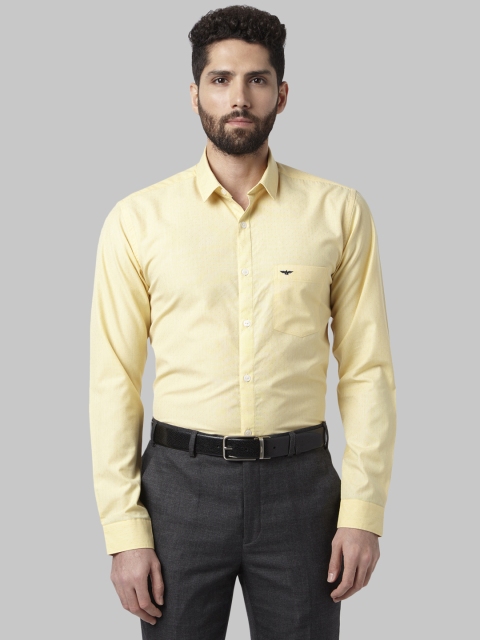 

Park Avenue Men Yellow Slim Fit Self Design Formal Shirt