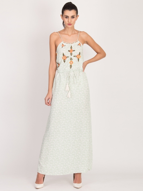 

LA LOFT Women White Solid Maxi Dress