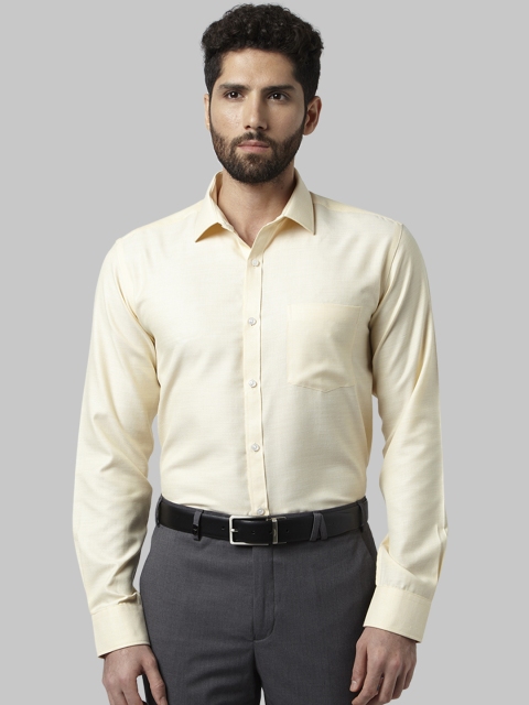 

Park Avenue Men Yellow Slim Fit Self Design Formal Shirt