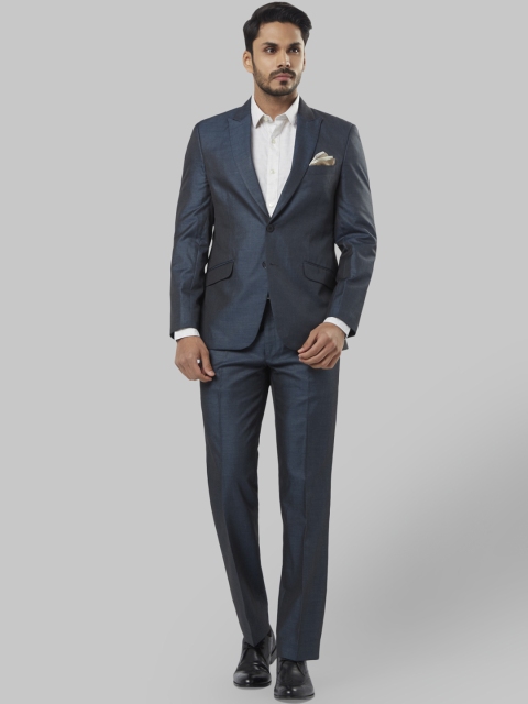 

Raymond Men Blue Solid Slim Fit Single-Breasted Suit