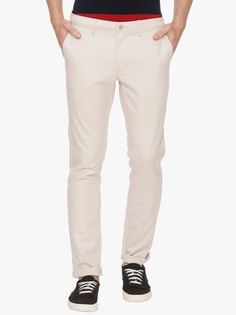 

Basics Men Beige Tapered Fit Solid Regular Trousers