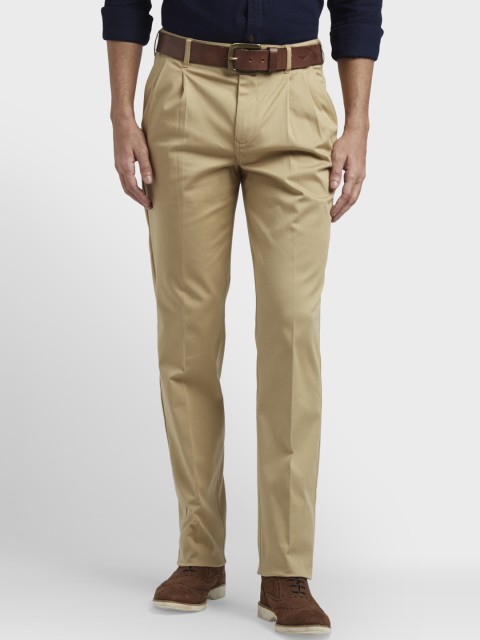 

ColorPlus Men Brown Regular Fit Solid Regular Trousers