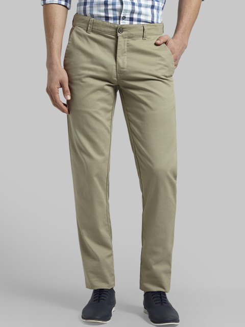 

Parx Men Green Slim Fit Solid Regular Trousers