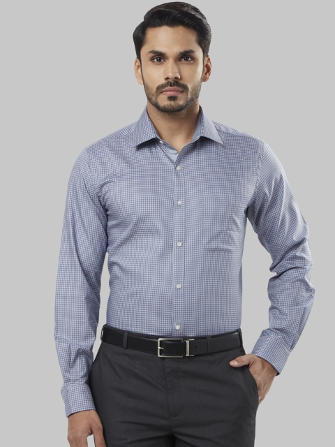 

Raymond Men Grey & White Regular Fit Checked Formal Shirt