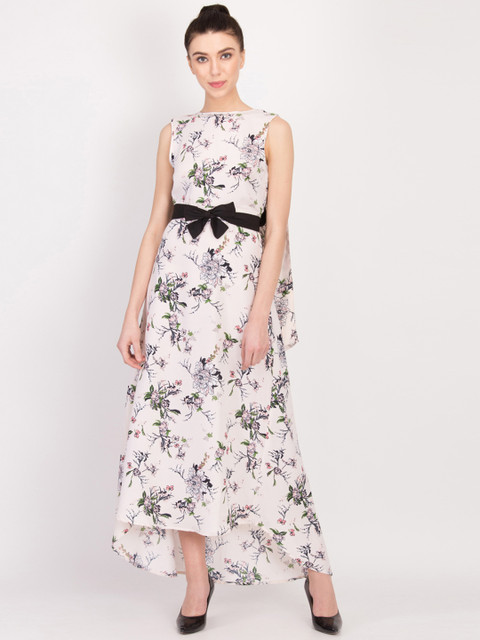 

LA LOFT Women Pink Solid Maxi Dress