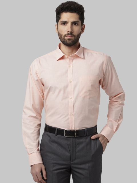 

Park Avenue Men Orange Slim Fit Striped Formal Shirt
