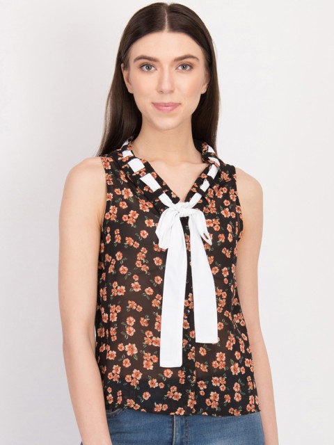 

LA LOFT Women Brown Printed Top