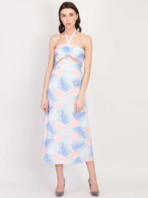 

LA LOFT Women White Solid A-Line Dress