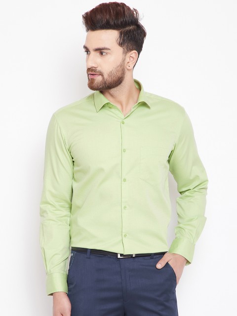 

Canary London Men Green Smart Slim Fit Self Design Formal Shirt