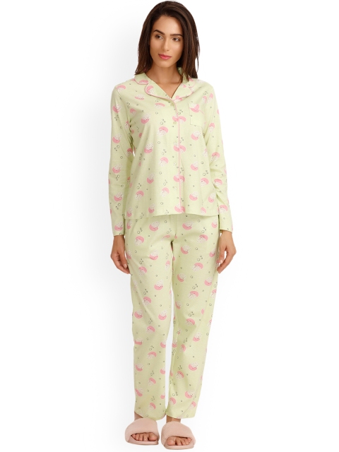 

Zivame Green Printed Lounge Set ZI6478FASHAGREN