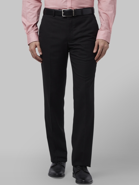 

Park Avenue Men Black Slim Fit Self Design Formal Trousers