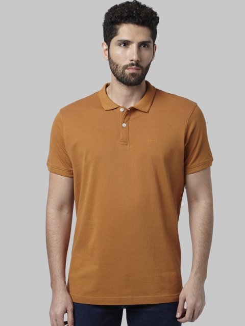 

Park Avenue Men Brown Solid Polo Collar T-shirt