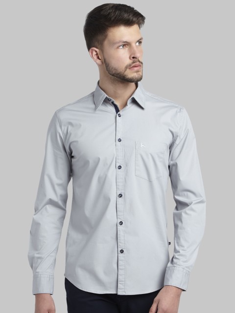 

Parx Men Grey Slim Fit Solid Casual Shirt