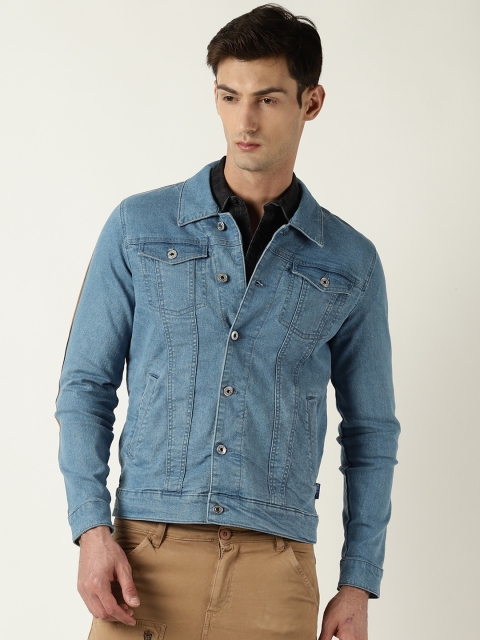 

Blue Saint Men Blue Solid Denim Jacket