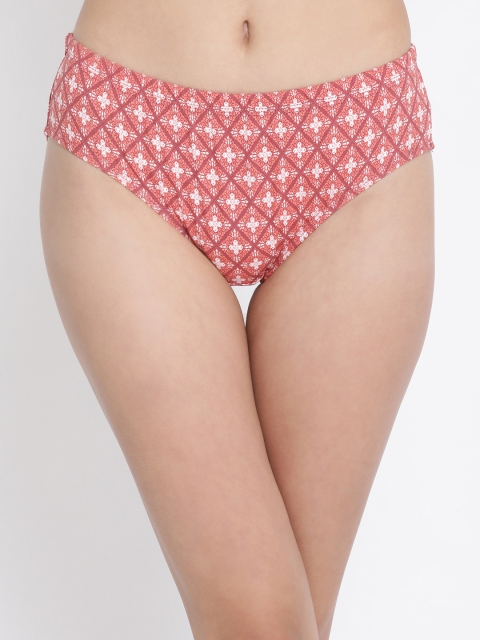 Clovia Women Orange Printed Hipster Briefs PN2873P16XL