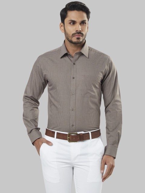 

Raymond Men Brown & Off-White Slim Fit Printed Formal Shirt