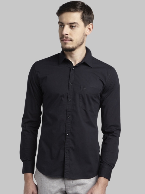 

Parx Men Black Slim Fit Solid Casual Shirt