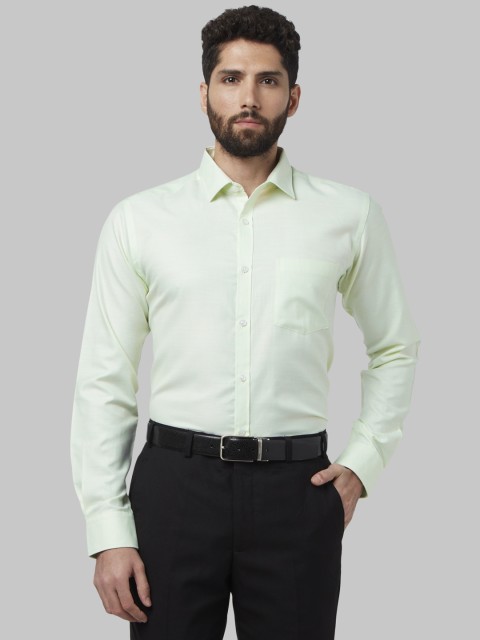 

Park Avenue Men Green Slim Fit Self Design Formal Shirt