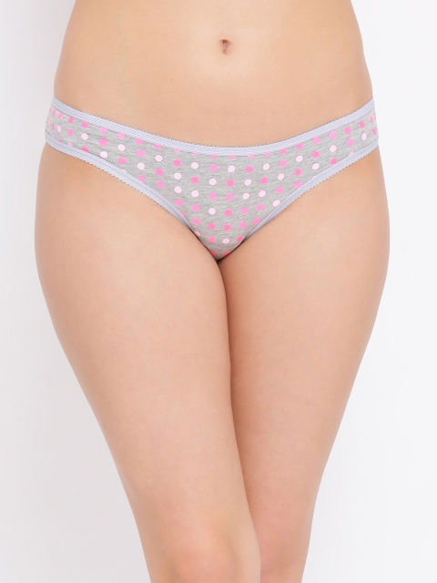 

Clovia Women Grey Printed Bikini Briefs PN2896P01XL