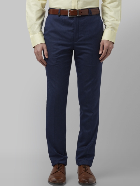 

Park Avenue Men Blue Regular Fit Self Design Formal Trousers