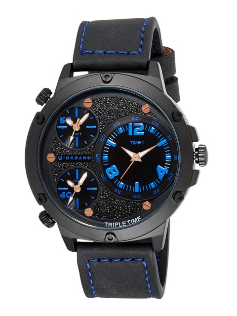 

GIORDANO Men Black Analogue Leather Watch C1113