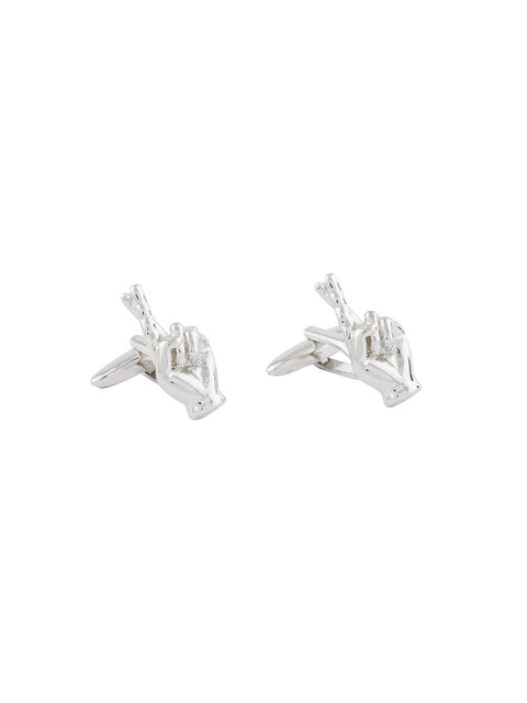 

shaze Silver-Toned Quirky Cufflinks