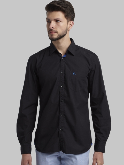 

Parx Men Black Slim Fit Solid Casual Shirt