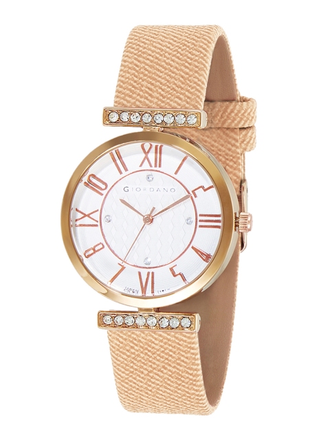 

GIORDANO Women Off-White Analogue Leather Watch C2152