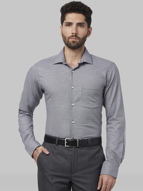 

Park Avenue Men Black & White Slim Fit Self Design Formal Shirt