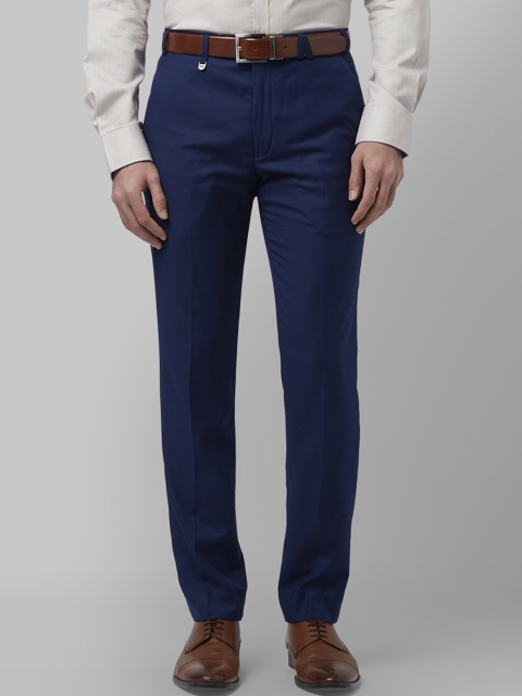 

Park Avenue Men Blue Regular Fit Self Design Formal Trousers