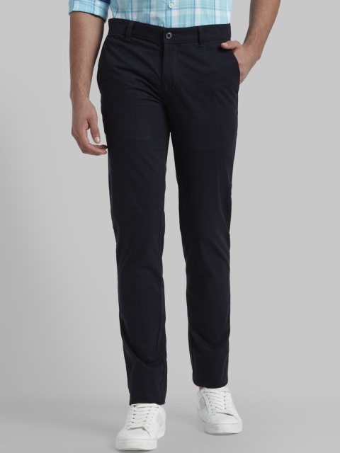 

Parx Men Blue Slim Fit Solid Regular Trousers