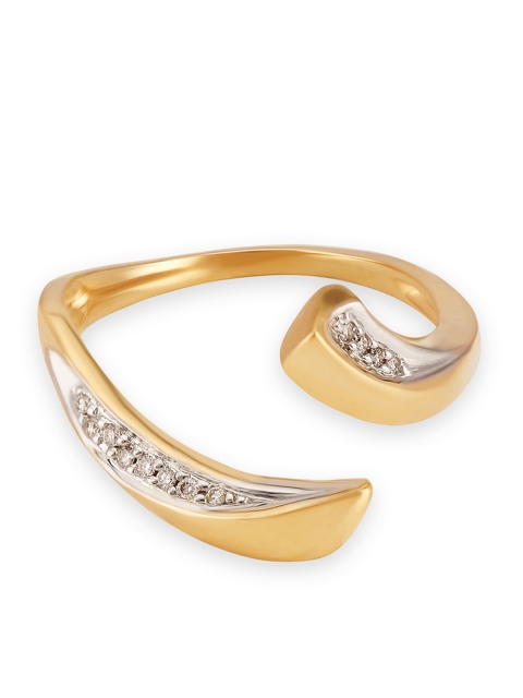 

Mia by Tanishq Women Yellow Gold-Toned Open-Ended Ring With Diamond