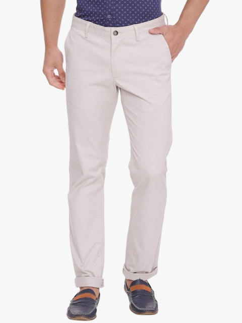 

Basics Men Grey Tapered Fit Solid Regular Trousers