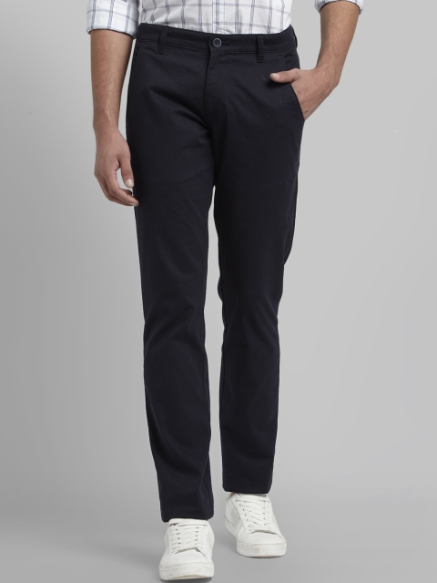 

Parx Men Blue Tapered Fit Solid Regular Trousers